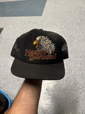 Vintage MADE IN USA Harley Davidson Hat Screaming Eagle 70s Trucker Snapback