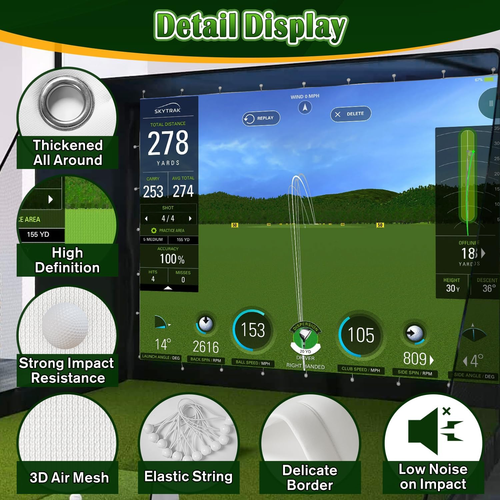Pantalla Impacto Simulador Golf Practica Swing Garaje Ultra Transparente 8,2x8,2 - Imagen 3 de 8
