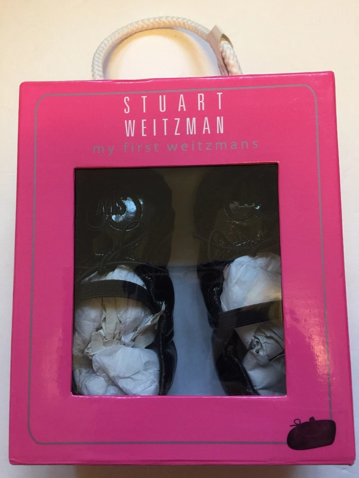 Stuart Weitzman Baby My First Weitzman Ballet Plano Bebé/Niño Pequeño, Negro 6 EE. UU. Nuevo Foto 2 de 4