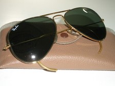 58/14MM VINTAGE B L RAY BAN USA G15 CABLE WRAP-AROUNDS ARISTA AVIATOR SUNGLASSES