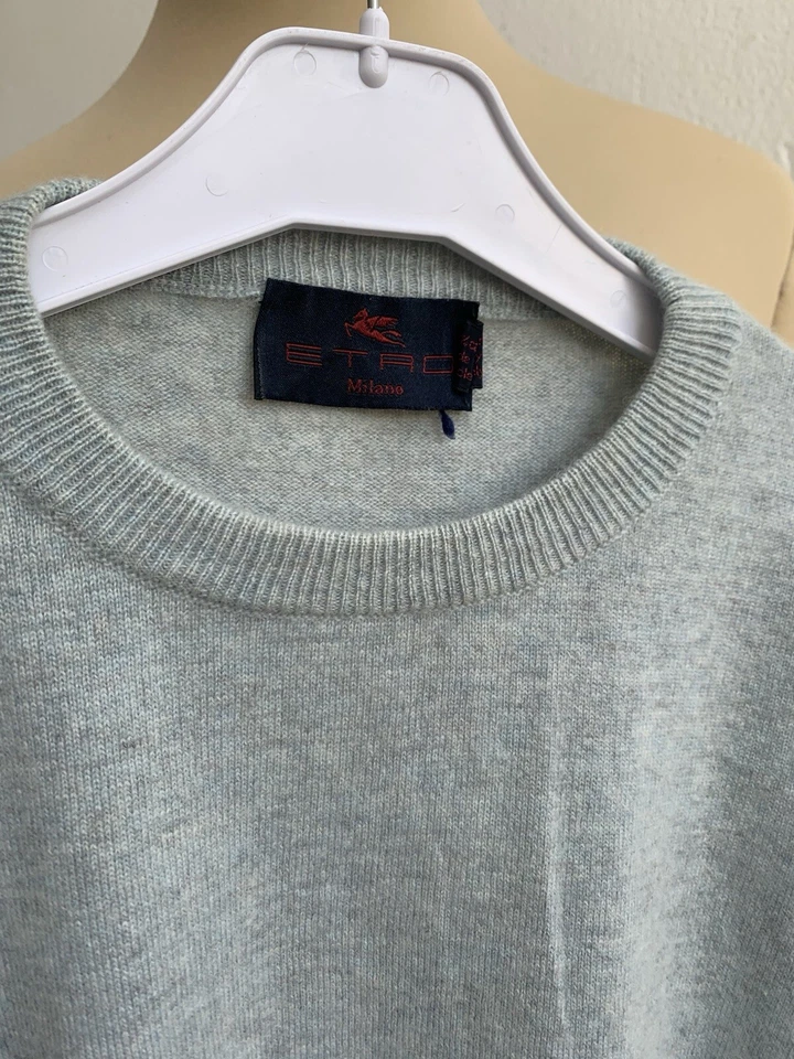 Suéter de Cachemira ETRO Milano Talla S Cuello Redondo Manga Larga Hecho en Italia #Z24 Foto 2 de 4