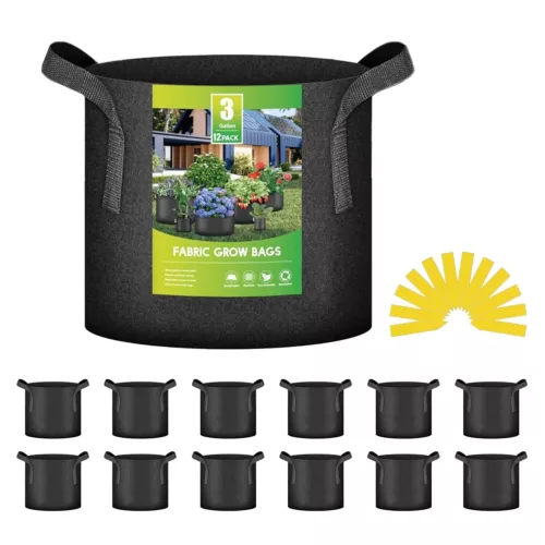 5-24Pack Garden Grow Bag/Rooty Bag Heavy Duty Non-Woven Plant Fabric Pot Contain - Picture 39 of 143