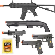BBTac Airsoft Gun Package Desert Raider Loadout Spring Rifle Shotgun Pistols SMG