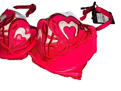NWT Honey birdette Red Hearts Bra 32D Valentine Vegan Leather | eBay