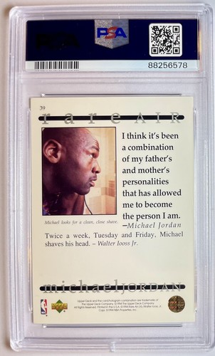 1994 Michael Jordan Upper Deck UD NBA Basketball Card #39 RARE AIR BULLS PSA 9 - Picture 4 of 6