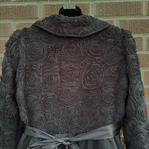RYU Jacket Womens Medium Black Floral Rosette Ruffle Bodices Elegant Classic M - Picture 5 of 10