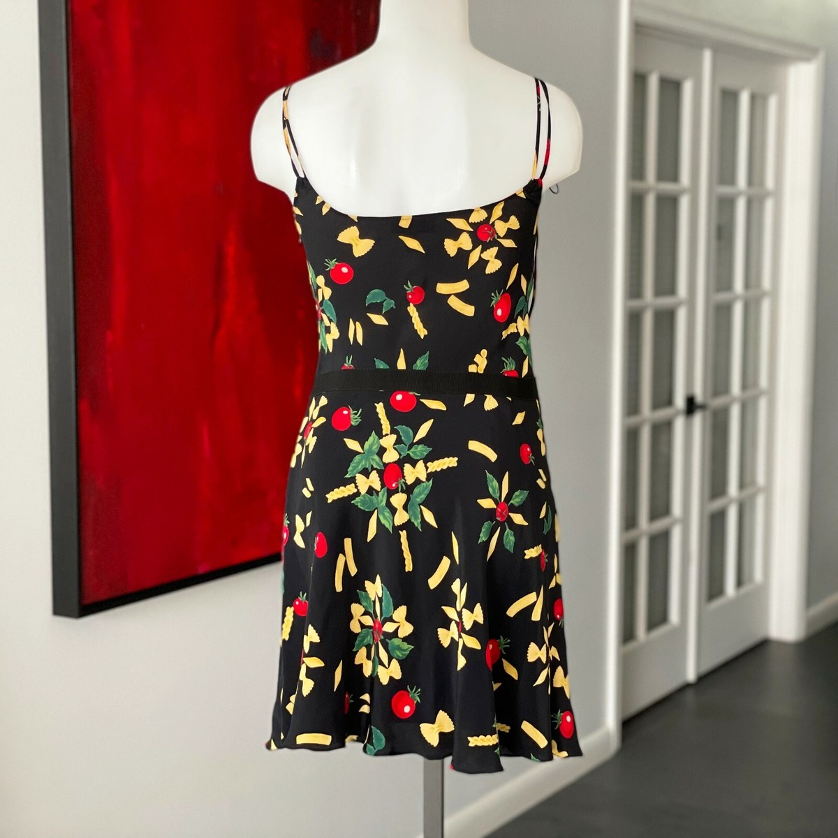 MOSCHINO Cheap and Chic silk dress Pasta & Tomatoes print