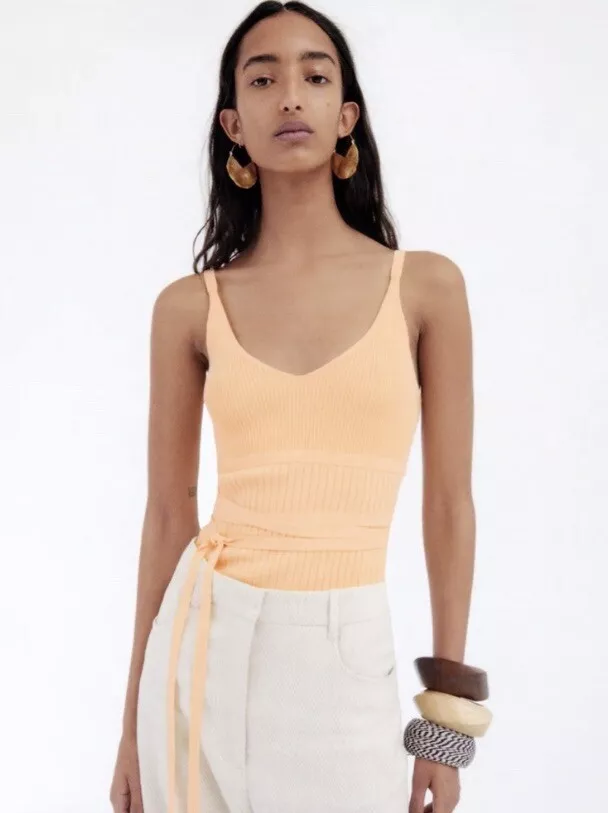 Zara knit skirt with tie cheap detail