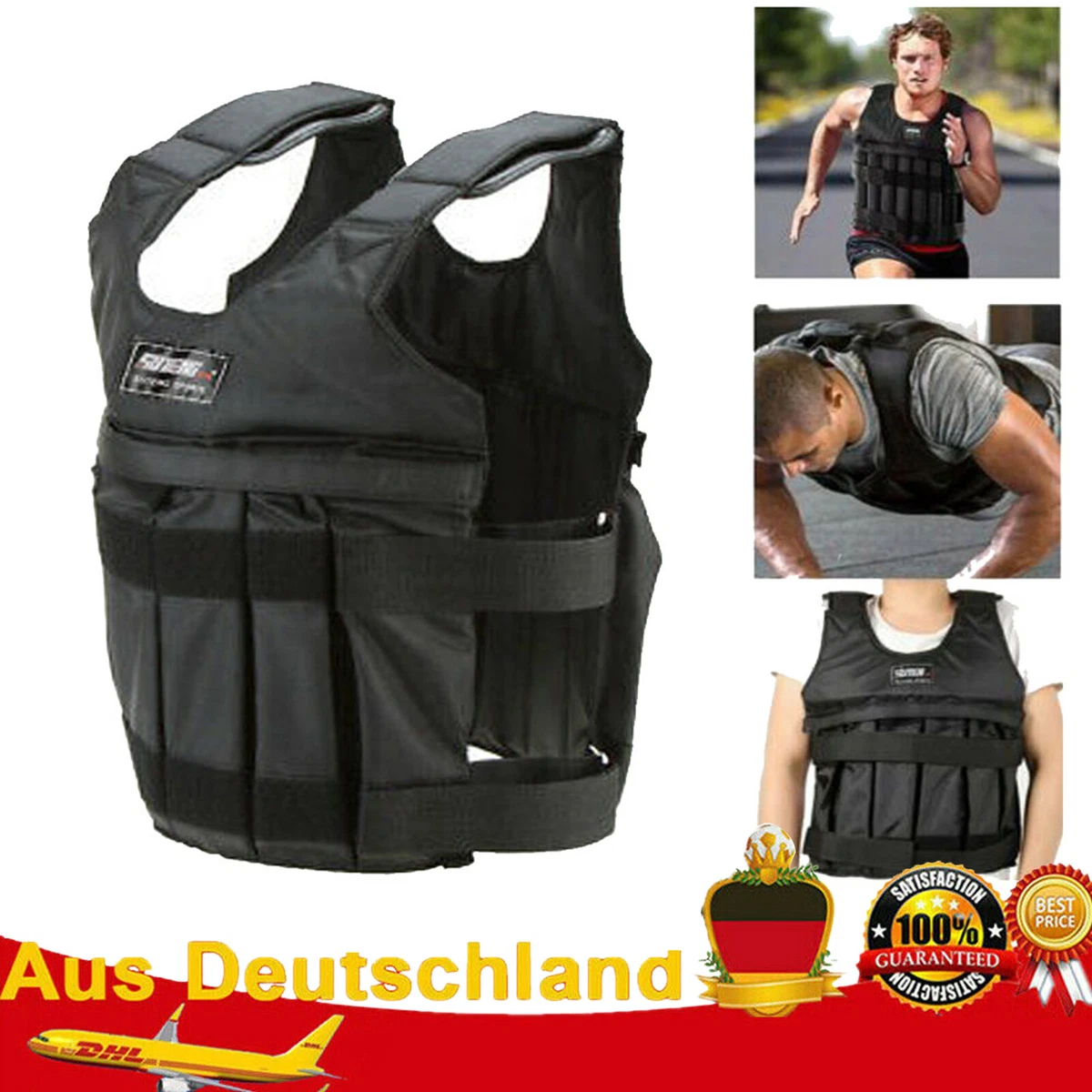 Giubbotto Zavorrato 20 Kg Gilet Da 35 Kg Con Pesi Per Le Gambe Da 6 Kg E Per Le Braccia Da 5 Kg, Gilet Da Allenamento Regolabile Con 32 Tasche, Tessuto A Giubbotto Zavorrato 20 Kg Gilet Da 35 Kg Con Pesi Per Le Gambe Da 6 Kg E Per Le Braccia Da 5 Kg, Gilet Da Allenamento Regolabile Con 32 Tasche, Tessuto A