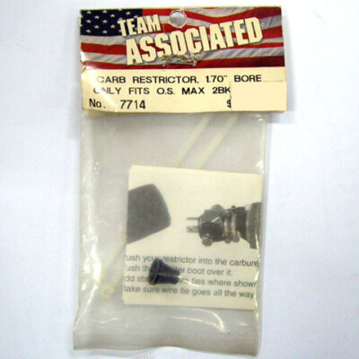 TEAM ASSOCIATED #7714 CARB RESTRICTOR 1.70'' BORE ONLY FITS O.S MAX 2BK CARB   