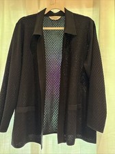 Exclusively Misook Black Lightweight Open Cardigan Jacket Large Rare