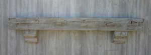 Reclaimed Wood Fireplace Mantel Distressed White Ebay