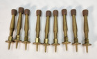 Lot of 9 Spring Door Stopper Spring Door Stop, Brass with Brown Cap NOS