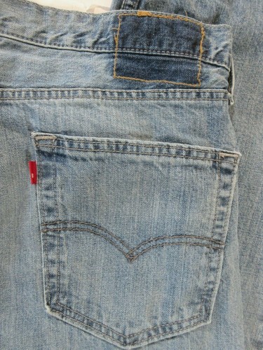 Levis Men's Light Blue Distressed Faded Straight Jeans W37 L31 **No Tag/Patch** - Bild 4 von 6