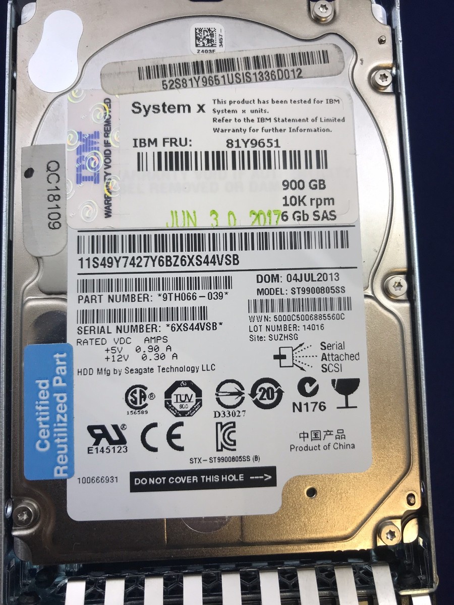 IBM 81Y9651 900GB 10K 6GBPS SAS 2.5インチ HS HDD - 81Y9650 81Y9651 10K 900GB 6GBPS SAS 2.5 inch-SFF HS HDD FOR IBM Hard