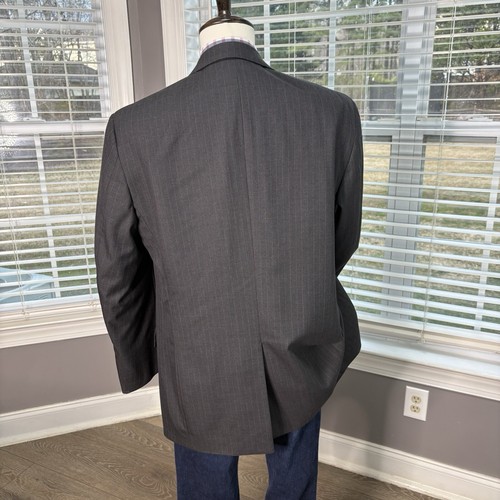Tuta 2 pezzi Brooks Brothers SaxXon lana 1818 Madison grigio righe 43L 37w - Foto 4 di 22