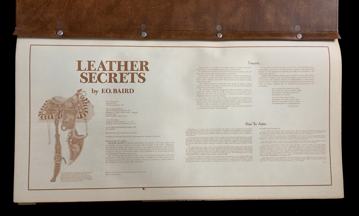 LEATER SECRETS By F.O. BAIRD レザークラフト美品 Leather Secrets by F. O. Baird 1982 edition Complete With