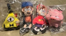 4x GRAVITY FALLS 8" PLUSH COMPLETE SET DISNEY AUTHENTIC BILL CIPHER NEW IN BAG
