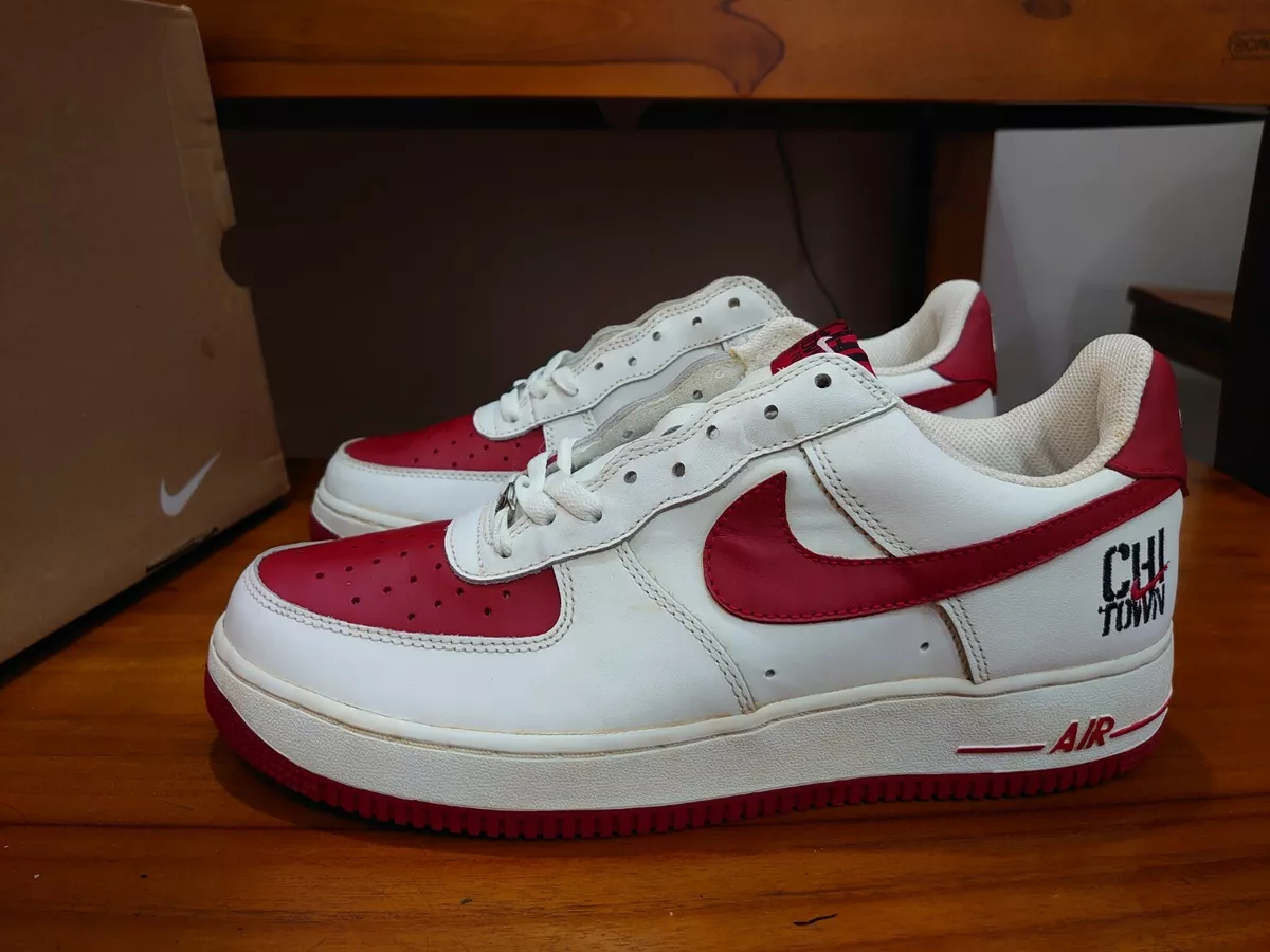 DS 2003 Nike AIR FORCE 1 CHICAGO US 10 WHITE / VARSITY RED (CHI TOWN) 306353 162