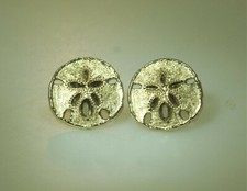 11.5MM SOLID 14K YELLOW GOLD TEXTURED DC HAWAIIAN SAND DOLLAR POST STUD EARRINGS