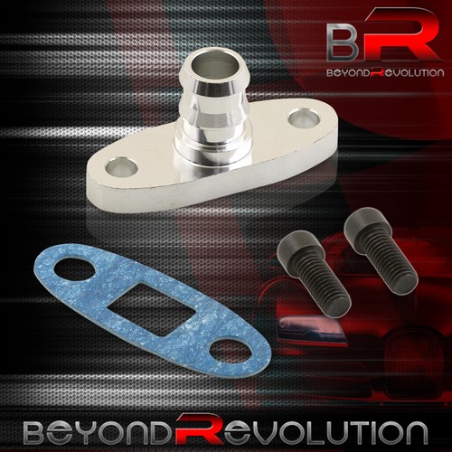 5/8" NPT Turbine T3 T4 GT55 Turbocharger Oil Feed Hose Fitting Adapter + Gasket - Picture 3 of 3