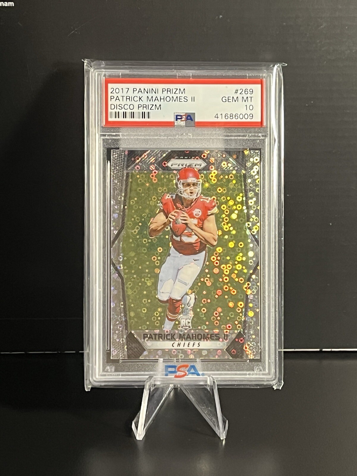 2017 Panini Prizm Disco Prizm Patrick Mahomes # 269 PSA 10