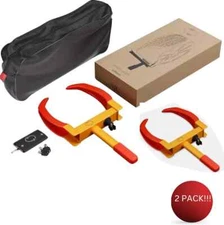 2pc Heavy Duty Wheel Clamp Anti Theft Tire Lock Car Caravan Security Trailer Van