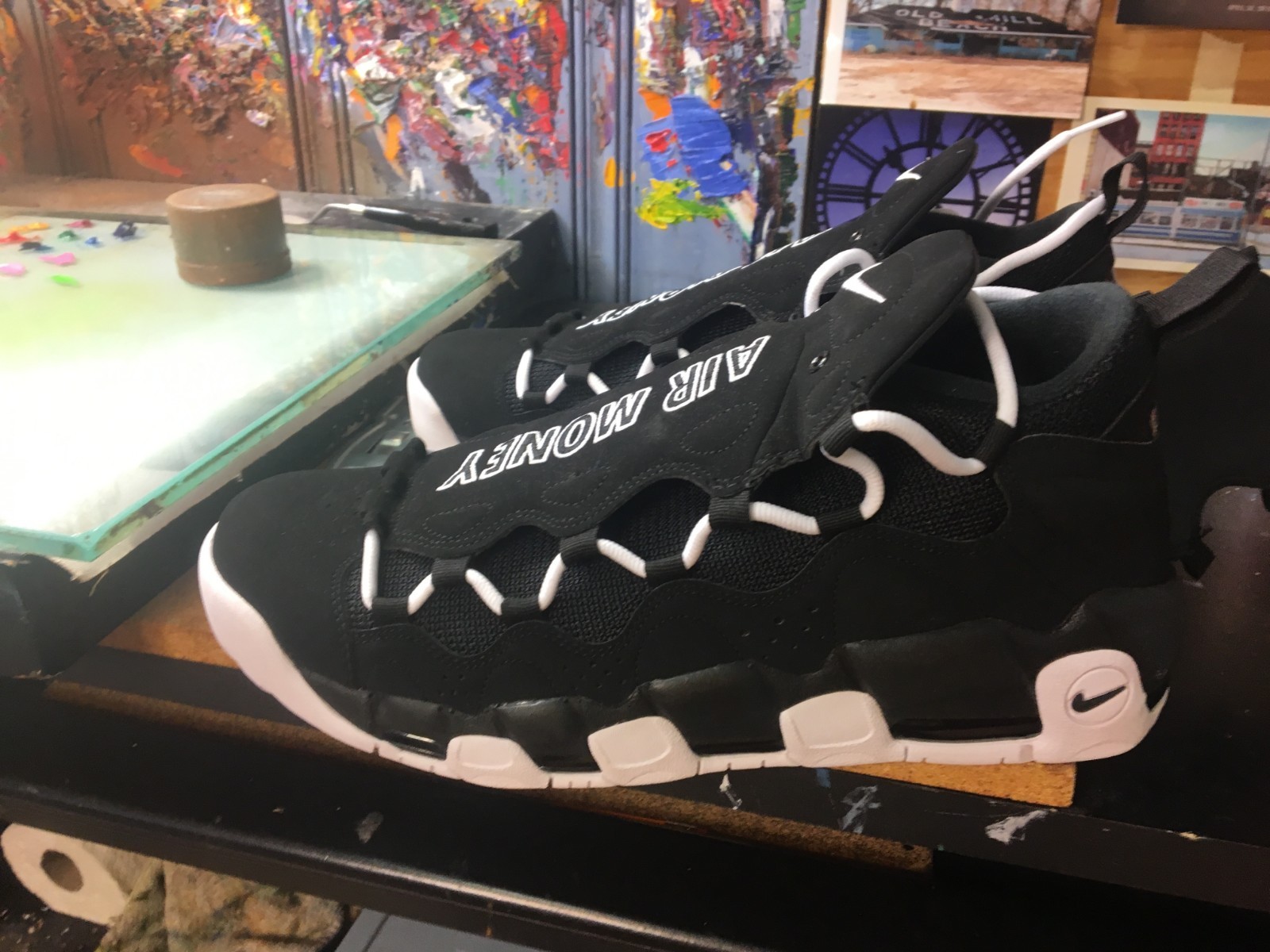 Nike Air More Money Black/White Size US 13 Men's AJ2998 001 Nike Air More Money Black/White Size US 13 Men's AJ2998 001