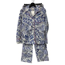 The Lazy Poet Emma Persian Blue Cotton Pajama Set Size Small New with tags