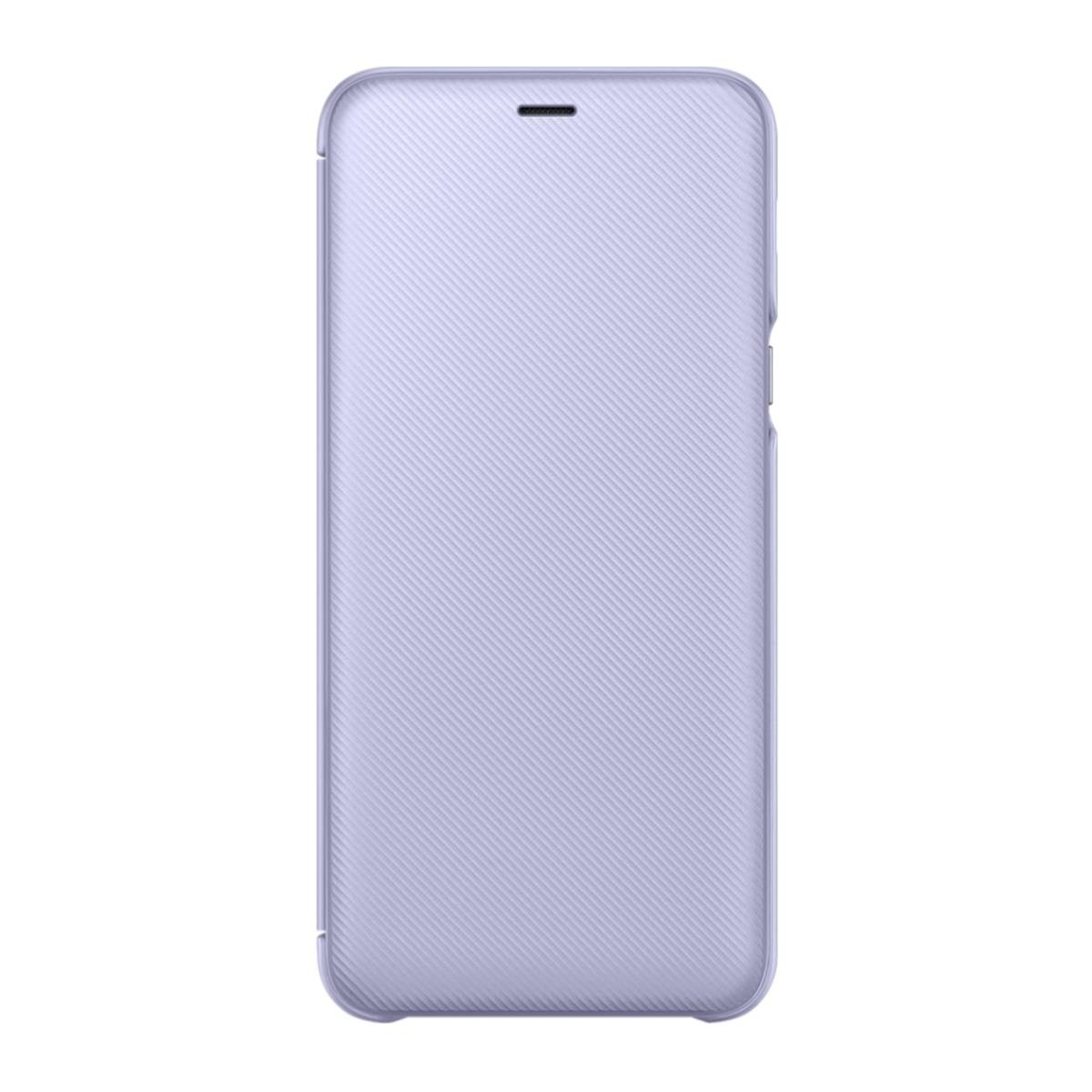 Coque Galaxy A6+ lavande style portefeuille pour vos sorties en ville