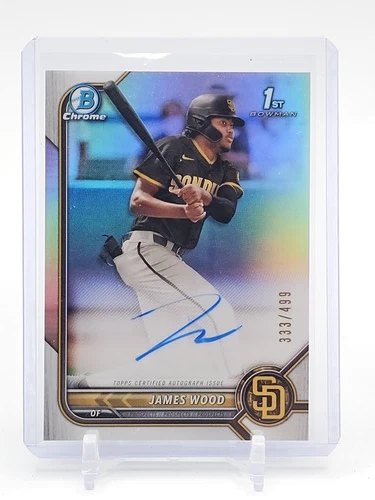 JAMES WOOD 2022 BOWMAN CHROME REFRACTOR AUTO 1ST /499 #CPA-JWD PADR Q5431