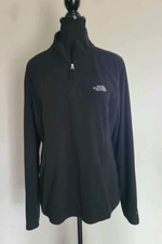 KF The North Face Women's 1/4 Zip Fleece Pullover Jacket Black Size XL