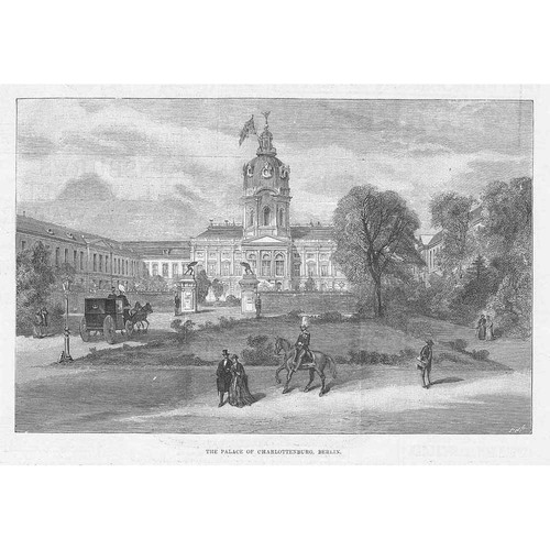 BERLIN The Palace of Charlottenburg - Antique Print 1888