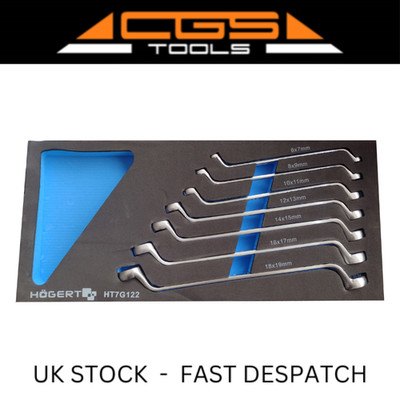 Hogert Offset Double End Ring Spanner Set in Foam 6-19mm