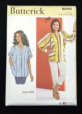 Butterick B6943 Misses Top/Shirt w/Sleeve Options 2023 Pattern size 8-16 Uncut
