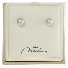 Eleganti orecchini MILUNA con perle vere grigie - oro 18 kt