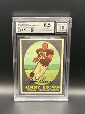 1958 Topps  Jim Brown #62 (RC) BGS Graded 6.5 With BAS 10 Auto! Top 10% Centered
