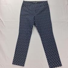 Old Navy Pants Womens 8 Pixie High Rise Navy Blue Geometric Floral EUC