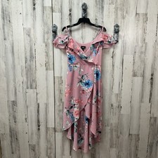 By & By Size Large Women's Floral Summer Hi Low Dress