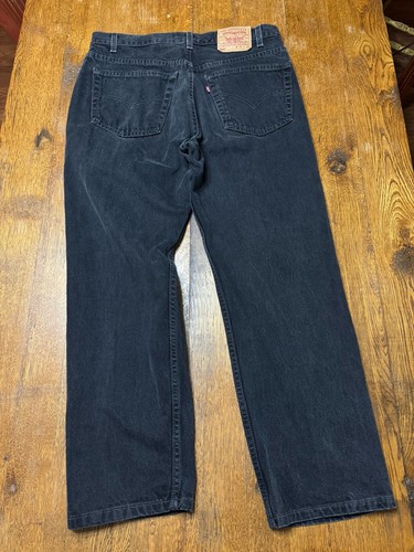 Vintage 90s Levis 505 Jeans 38x30 Regular Straight Black USA (actual 36x29”) - Picture 3 of 12