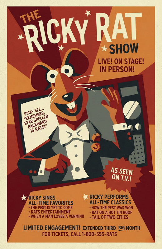 Muppetvision 3D Ricky Rat Show Poster Matte 11x17 | Collectibles
