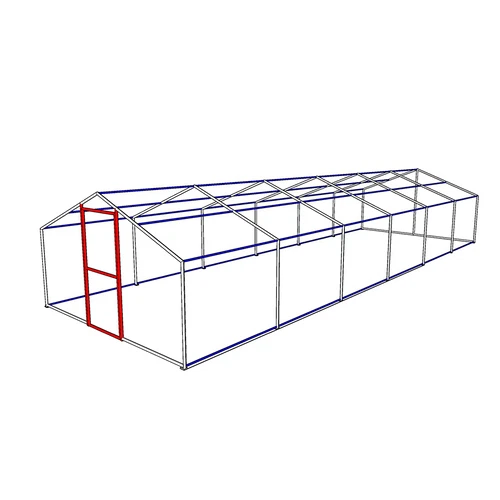 Lagerzelt 4x4-4x20 Zelthalle Weidezelt mit Bodenrahmen Zelt mit Dach isolated - Bild 2 von 3