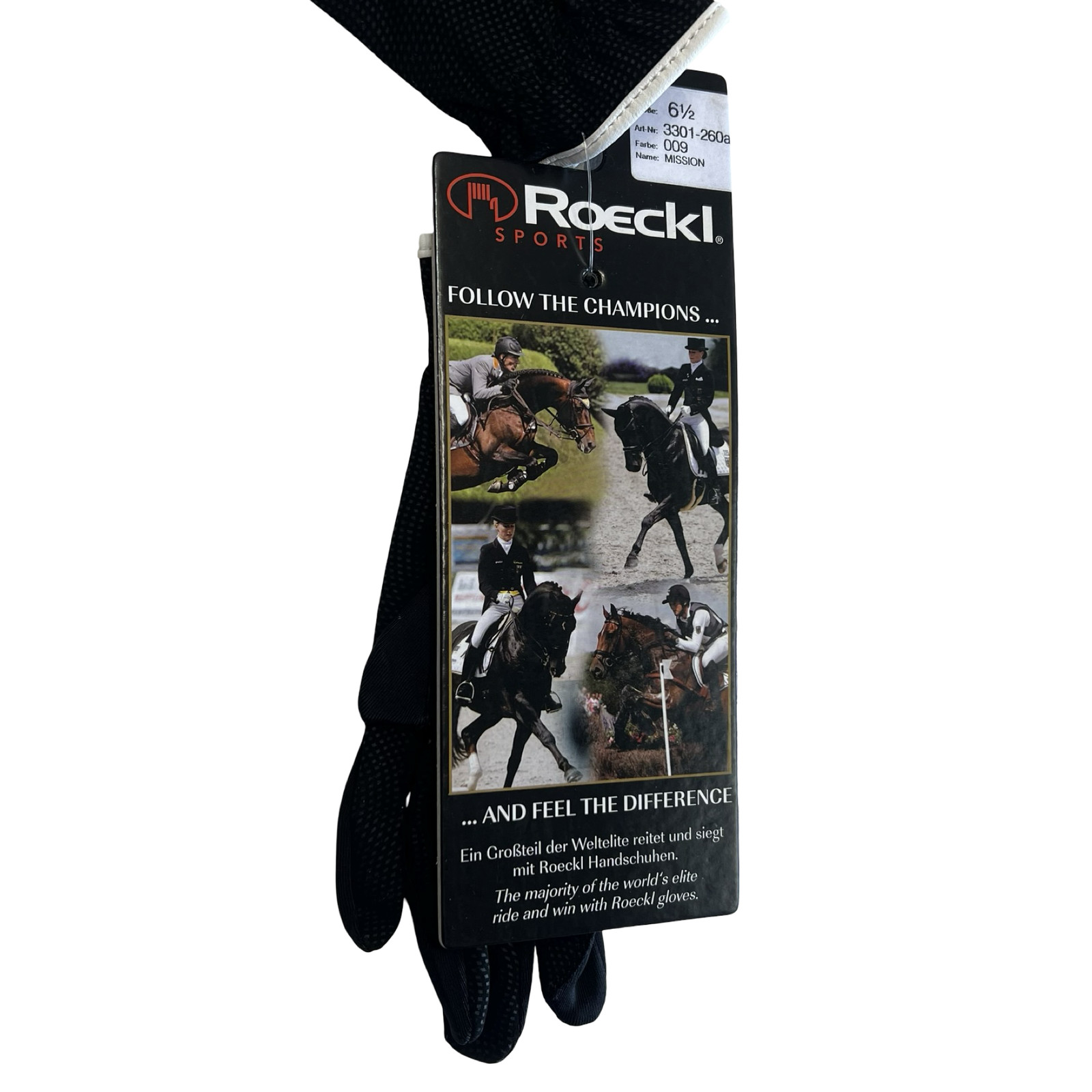 Roeckl Sports Mission Gloves 6.5 Silicone Grip Equestrian Riding Horseback Ridin