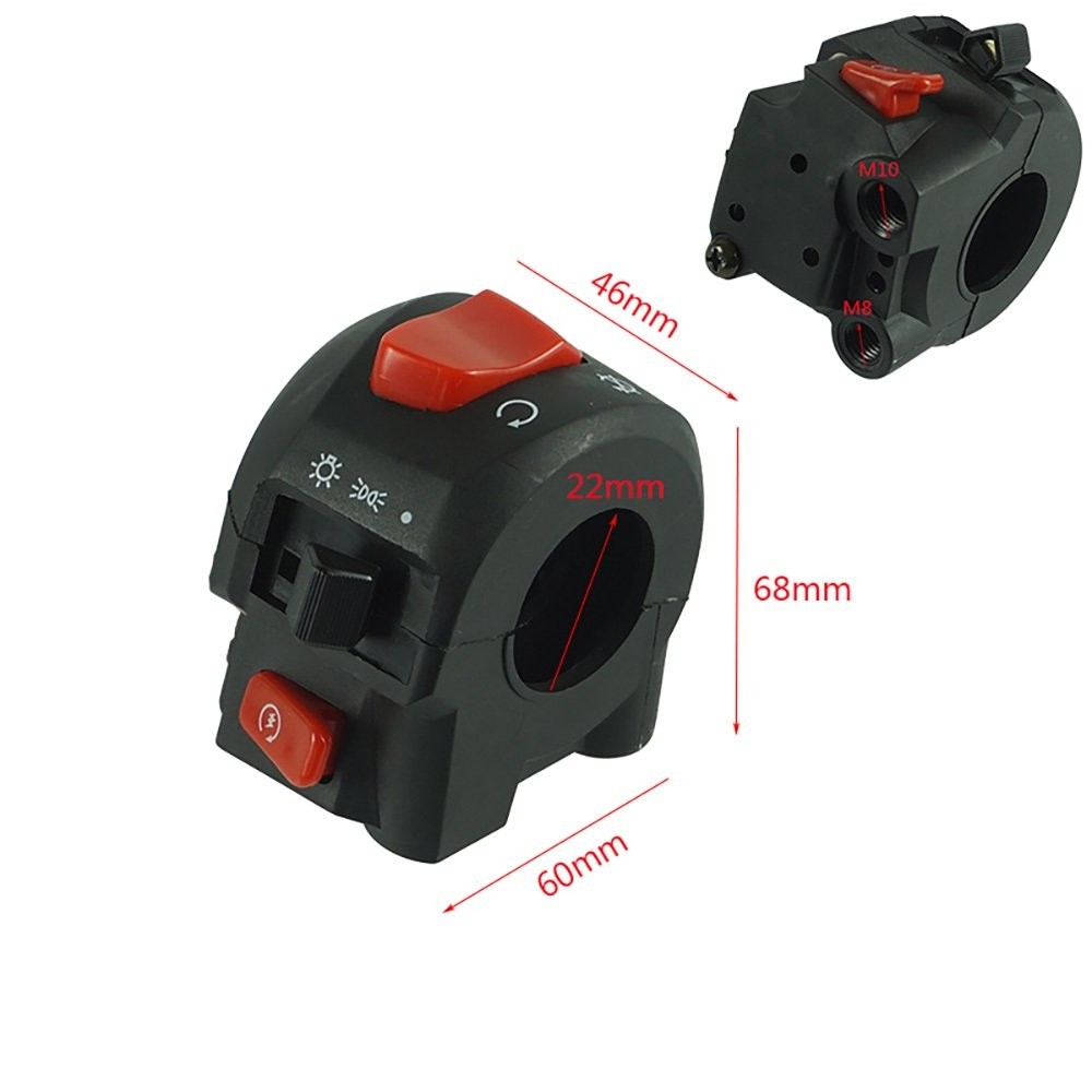 7/8" Motorcycle Handlebar Electrical  Control Switch for Horn Turn Signal Start