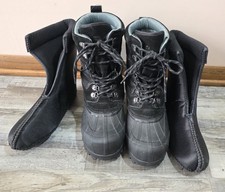 LACROSSE OUTPOST II Size 8 Womens 10" Black Insulated Boots 600803 W/lnserts