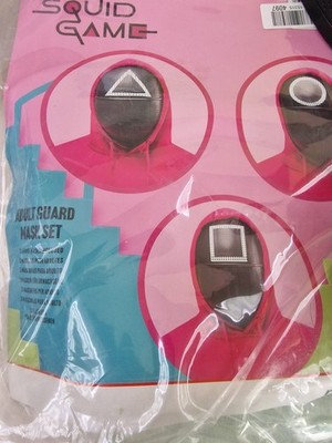 Squid Games Guard Mask Set (3 Pack) - Erwachsenengröße Vollgesichtsmasken