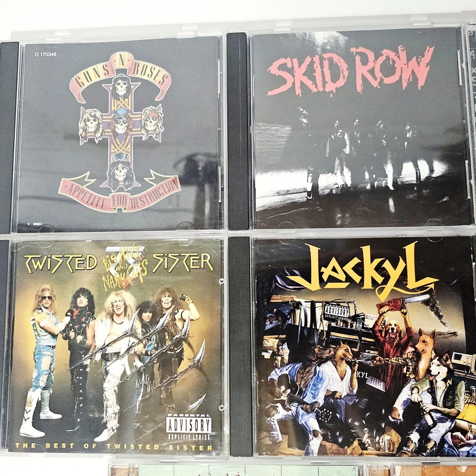 Rock CD Lot Of 8 Hair Bands Metal 90's Skid Row Guns N Roses Jackyl Motley Crue Foto 2 de 4