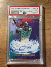 Julio Rodriguez 2021 Bowman Inception Primordial Prospects Autograph  /99 PSA 9