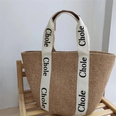 Sommer Frauen Stroh Handtasche handgewebte Umhängetasche Reise Strand hohle Tote