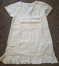Urban Outfitters Dress Women Lg White A Line V Neck Cotton Pintuck Lace Boho NWT